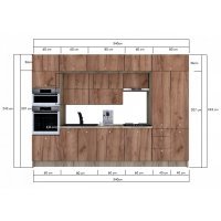 Bucatarie ZONE B 340 FRONT PAL K002 / decor K004